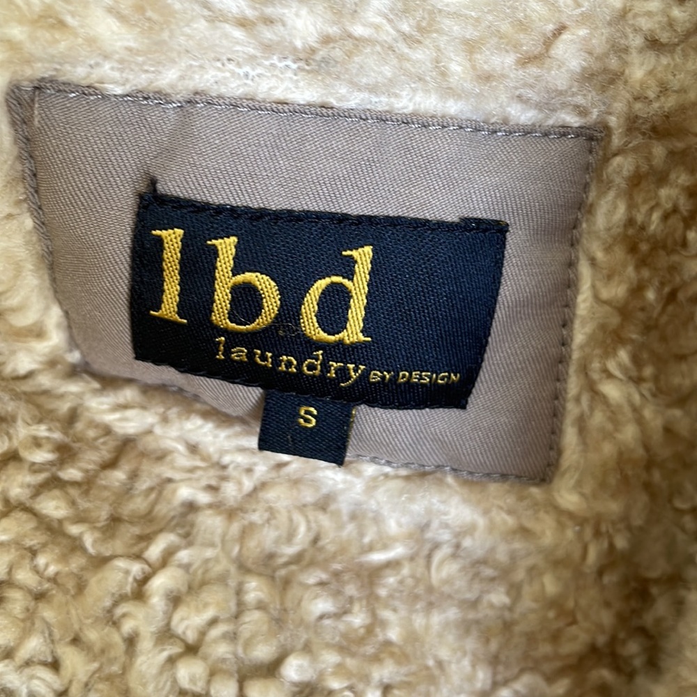 🚫 SOLD LBD Laundry by Design Utility Jacket with Faux Fur Hood Tan S - Picture 11 of 15